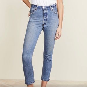 Sz. 26 RE/DONE High Rise Ankle Crop Jeans